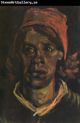 Vincent Van Gogh Head of a Peasant Woman with Red Cap (nn04)